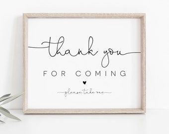 Script Thank You Favors Sign, Thank you Favors Sign, Printable Calligraphy Thank You Sign, Shower Sign, Edit with TEMPLETT, WLP-ODA 4088