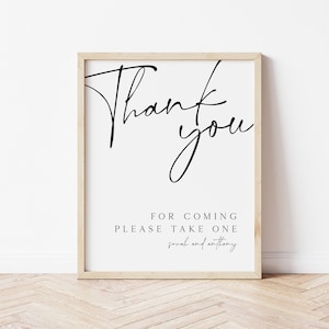 Script Thank You Favors Sign, Thank you Favors Sign, Printable Calligraphy Thank You Sign, Shower Sign, Edit with TEMPLETT, WLP-SAL 4748
