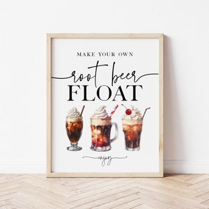 Root Beer Float Sign, Make Your own Root Beer Sign, Bar Sign, Root Beer Float Template, Edit with TEMPLETT, WLP-PAL 7579