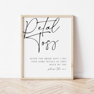 Mimimalist Petal Toss Sign, Wedding Petal Toss Sign, Editable Wedding Sign, Petal Toss Template, Edit with TEMPLETT, WLP-SAL 5510