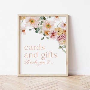 Cards and Gifts Sign, Wildflower Cards Sign, Gifts Table Sign, Books and Cards Sign, Floral Cards and Gifts, TEMPLETT, WLP-SPR 5386