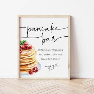 Pancake Bar Sign, Brunch Pancake Bar Sign, Build a Pancake Sign,  Editable Template, Edit with TEMPLETT, Editable Sign, WLP-PAN 5922
