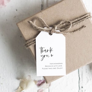 Minimalist Thank You Tag Template, Heart Shower Favor Tag Printable, Modern Favor Tag Template, Edit with TEMPLETT, WLP-SIL 3598