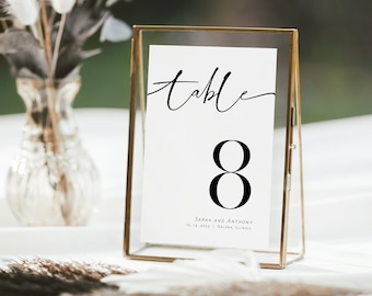 Minimalist Wedding Table Numbers, Modern Table Numbers, Templett Table Numbers, Reception Table Numbers, 5x7, 4x6, 3x5, WLP-DAL 4460