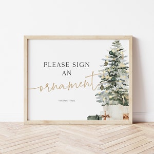 Sign an Ornament, Ornament Guestbook Sign, Christmas Guestbook Sign, Holiday Shower Sign, Edit with TEMPLETT, WLP-GTR 6036 image 1