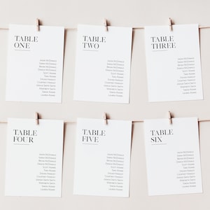 Minimalist Seating Chart Cards,  Seating Chart Wedding, Printable Seating Plan, Templett Seating Cards, 2 Sizes, WLP-SLI 2994