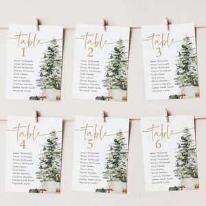 Kerst zitplaatsen grafiek kaarten, vakantie zitplaatsen grafiek bruiloft, afdrukbare zitplaatsen plan, Templett zitplaatsen kaarten, 2 maten, WLP-GTR 5223