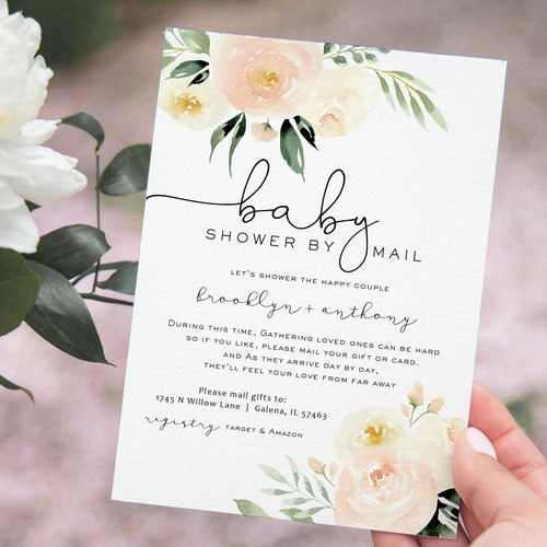 Baby Shower by Mail Invitation Social Distancing Baby Shower Etsy