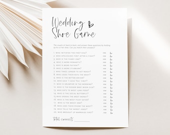 Wedding Shoe Game, Fun Couples Game, Minimalist Couples Shoe Game, 100% Editable Text, Edit with TEMPLETT, WLP-SIL 5423