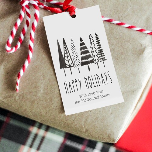 Christmas Tag Template Rustic Christmas Tags Personalized | Etsy