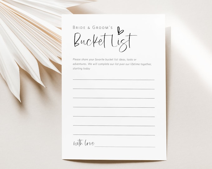 Bucket List Wedding Sign Bucket List Sign Bucket Printable Sign Wedding ...