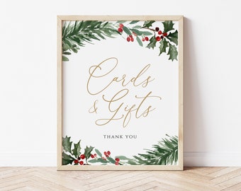 Cards and Gifts Sign, Christmas Cards Sign, Gifts Table Sign, Books and Cards Sign, Holiday Cards and Gifts, TEMPLETT, WLP-RHO 5218