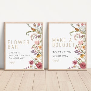 Wildflower Flower Bar Signs, Bouquet Bar Sign, Make a Bouquet Sign, Flower Bar Sign, Shower Sign Printable, TEMPLETT, WLP-WIL 5264