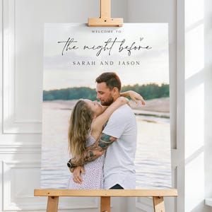 Photo The Night Before Welcome Sign, Rehearsal Dinner Sign, Wedding Welcome Poster Template, TEMPLETT, WLP-SAL 8484