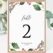 Christmas Table Numbers, Printable Table Numbers, Christmas Party Table ...