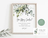 Candy Guessing Game, Guess How Many Candies, Baby Shower Game, Greenery Baby Shower Sign + Cards Set, Edit with TEMPLETT, WLP-HER 3375