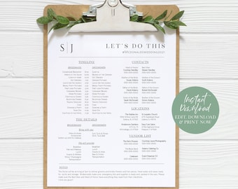 Wedding Day Timeline, Wedding Party Timeline, Wedding Schedule, Printable Wedding Day Itinerary, Wedding Agenda, TEMPLETT, WLP-SLI 3902