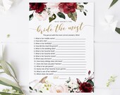 Pumpkin Who knows the Bride the Most Game,  Bridal Shower Game, Printable How well do you know the Bride?,  TEMPLETT, WLP-RPU 3726