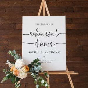 Rehearsal Dinner Welcome Sign, Welcome Poster, Printable Wedding Welcome, Calligraphy Welcome sign, Edit with TEMPLETT, WLP-PAL 5528