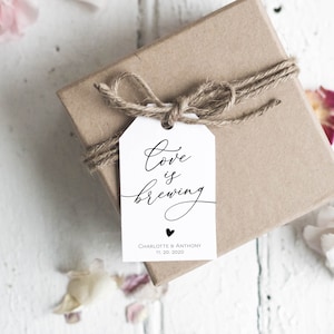 Love is Brewing Favor Tag, Wedding Favor Tag,Coffee Favor Tags, Instant Download, Edit with TEMPLETT, Tea Favor Tags, WLP-DAR 2128