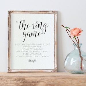 The Ring Game, Bridal Shower Game Sign, Bridal Shower Sign Template, Bridal Ring Game, Ring Game Sign, Edit with TEMPLETT, WLP-SOU 768