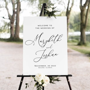 Wedding Welcome Sign, Welcome Poster, Printable Wedding Welcome, Calligraphy Welcome sign, Edit with TEMPLETT, WLP-DAR 2119
