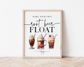 Root Beer Float Sign, Make Your own Root Beer Sign, Bar Sign, Root Beer Float Template, Edit with TEMPLETT, WLP-PAL 7579