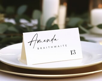 Minimalist Place Card Template, Wedding Escort Card Printable, Seating Card, Name Card, Templett Place Cards, WLP-LIN 7116