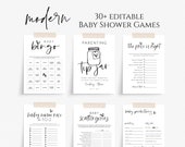 Minimalist Baby Shower Game Bundle, Baby Shower Games, Games Bundle, Customize Baby Shower Games, Edit with TEMPLETT, WLP-SIL 5334