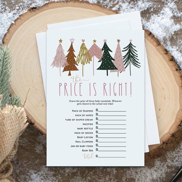 Christmas Price is Right Game, Baby Shower Game, Printable The Price is Right, Holiday Printable Game, TEMPLETT, WLP-PCH 3956