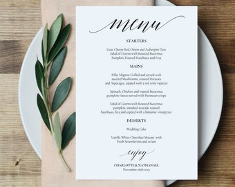 rustic menu template etsy