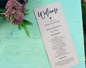 wedding program template wedding program printable instant etsy