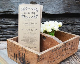 wedding program template wedding program printable instant etsy