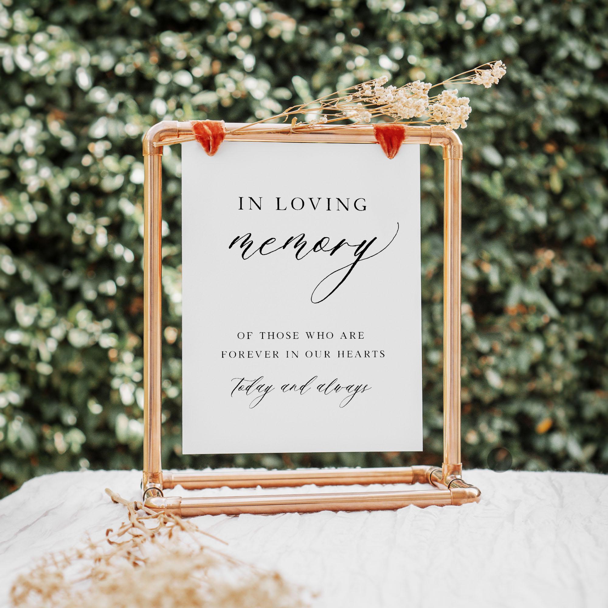 Mwmory Sign In Loving Memory Sign, Wedding Sign, Wedding Memory Sign Template, in ...
