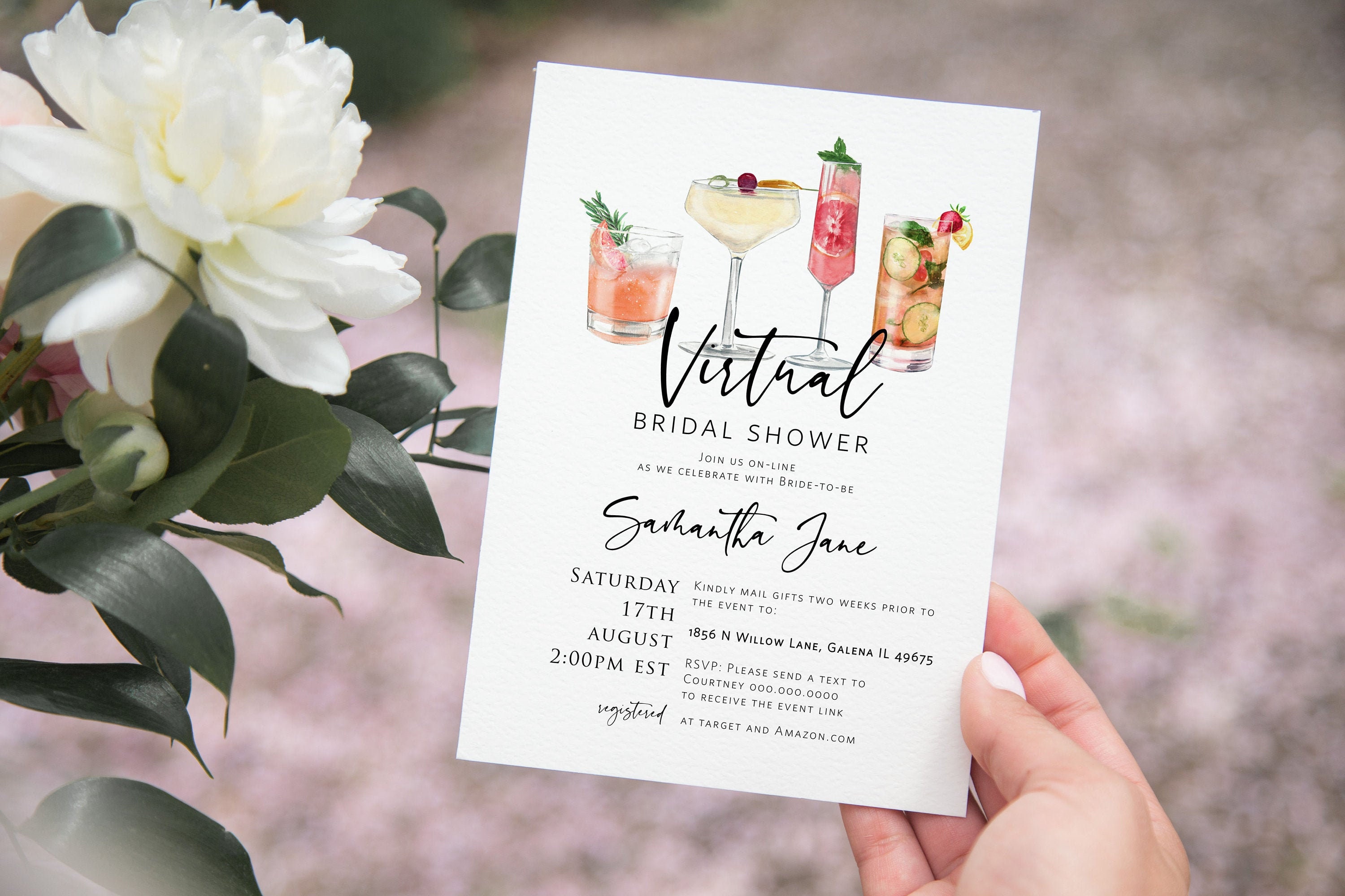 Virtual Bridal Shower Invitation Social Distancing Bridal Shower