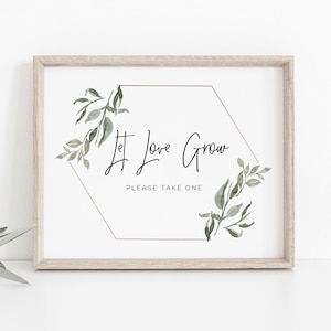 Let Love Grow Sign Favor Sign Template Greenery Favor Sign - Etsy