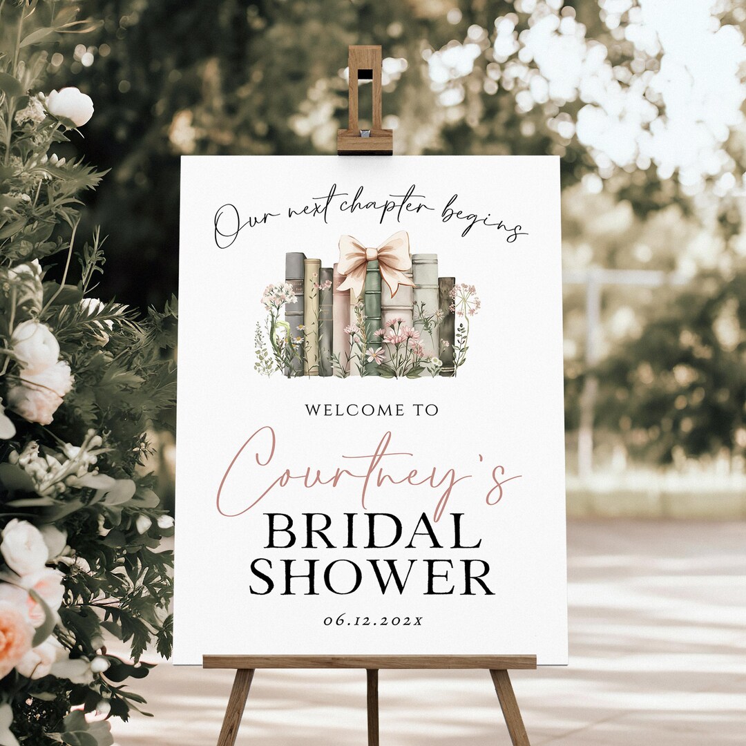 Our Next Chapter Begins Welcome Sign Poster, Storybook Bridal Shower ...