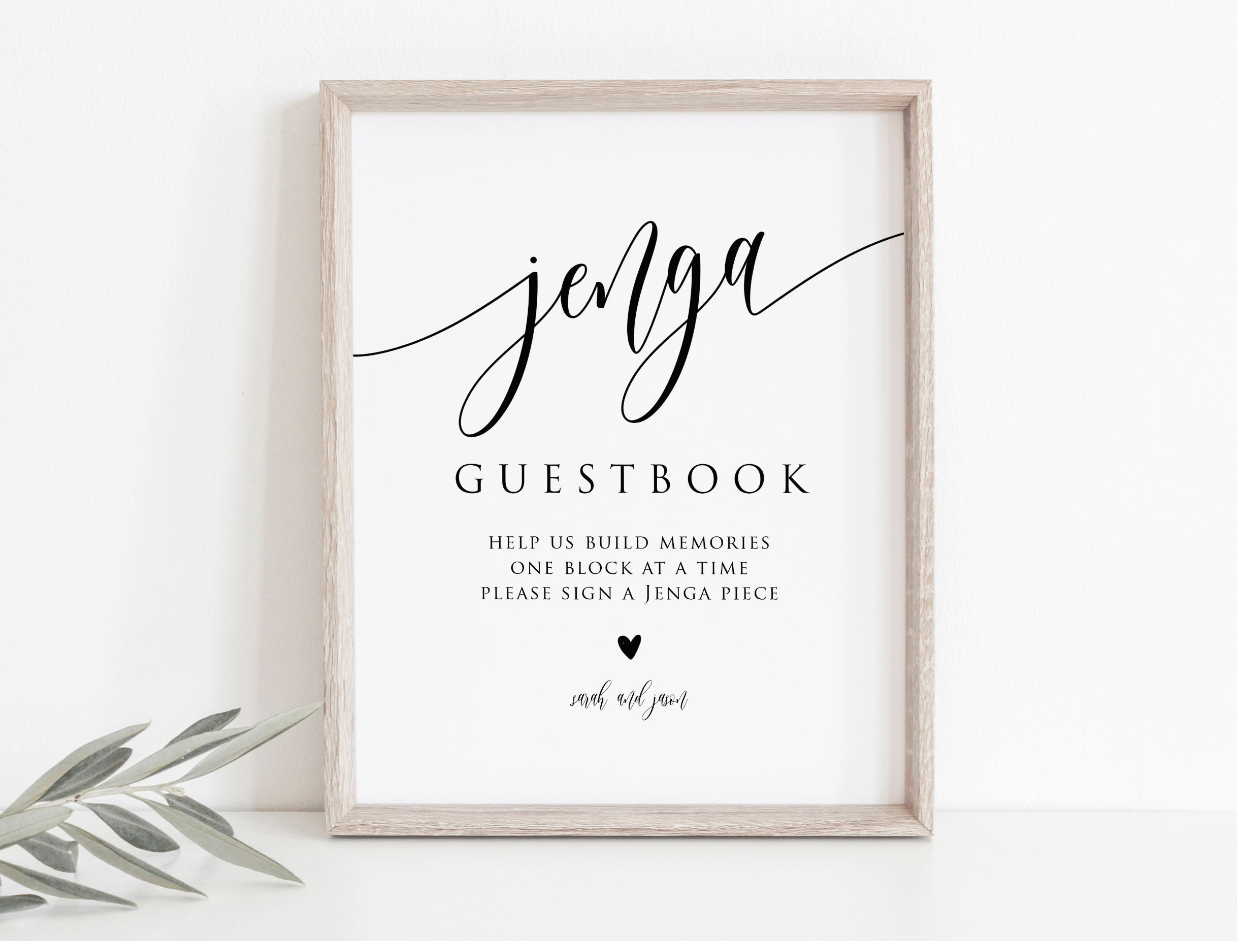 Wedding Jenga Guestbook Sign Printable Jenga Guestbook Etsy