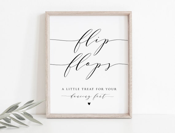 Flip Flops Wedding Sign Printable Wedding sign Template | Etsy