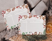 Christmas Recipe Card, Holiday Recipe Card, Christmas Cookies, Printable Recipe Card, 4x6", Edit with TEMPLETT, WLP-RCO 6718