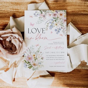 Love in Bloom Bridal Shower Invitation, Bohemian Invitation, Wildflower Bridal Shower Invitation, Edit with TEMPLETT, WLP-PAS 8364 bild 4