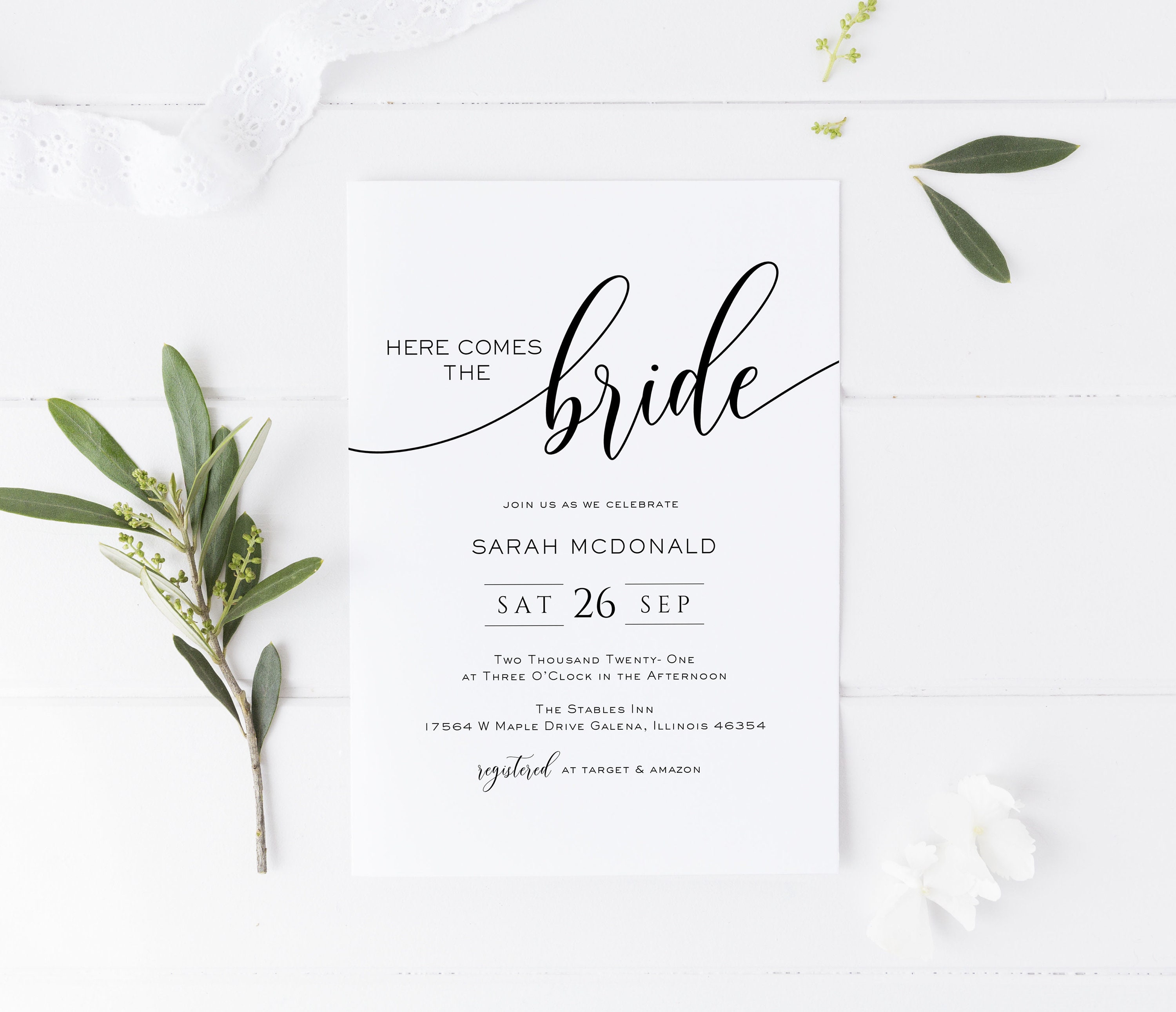Script Bridal Shower Invitation Bridal Shower Invitation Etsy