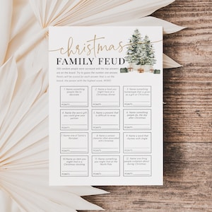 Christmas Family Feud Game, Printable Holiday Game, Editable Family Feud, Christmas Party Game, Instant Download, TEMPLETT, WLP-GTR 8039