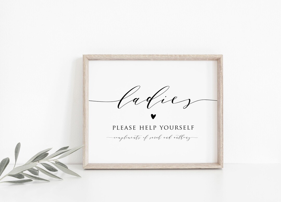 Wedding Bathroom Sign, Printable Ladies Bathroom Sign, Printable ...