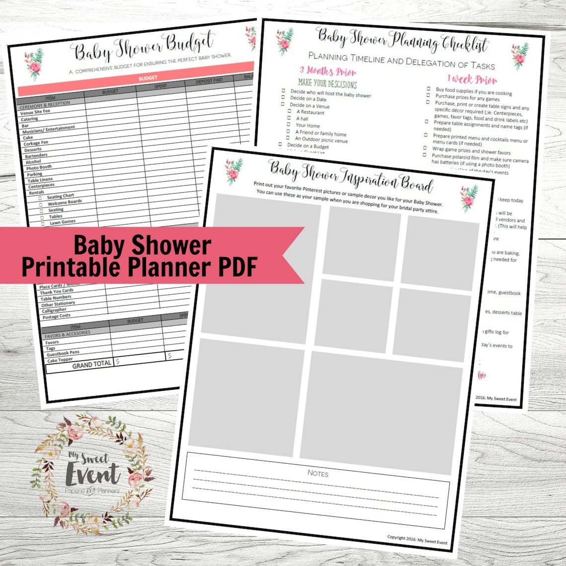 Baby Shower Planner Printable Baby Shower PDF Party Planner Etsy