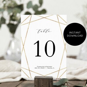 Geometric Table Numbers Printable Table Numbers Wedding - Etsy