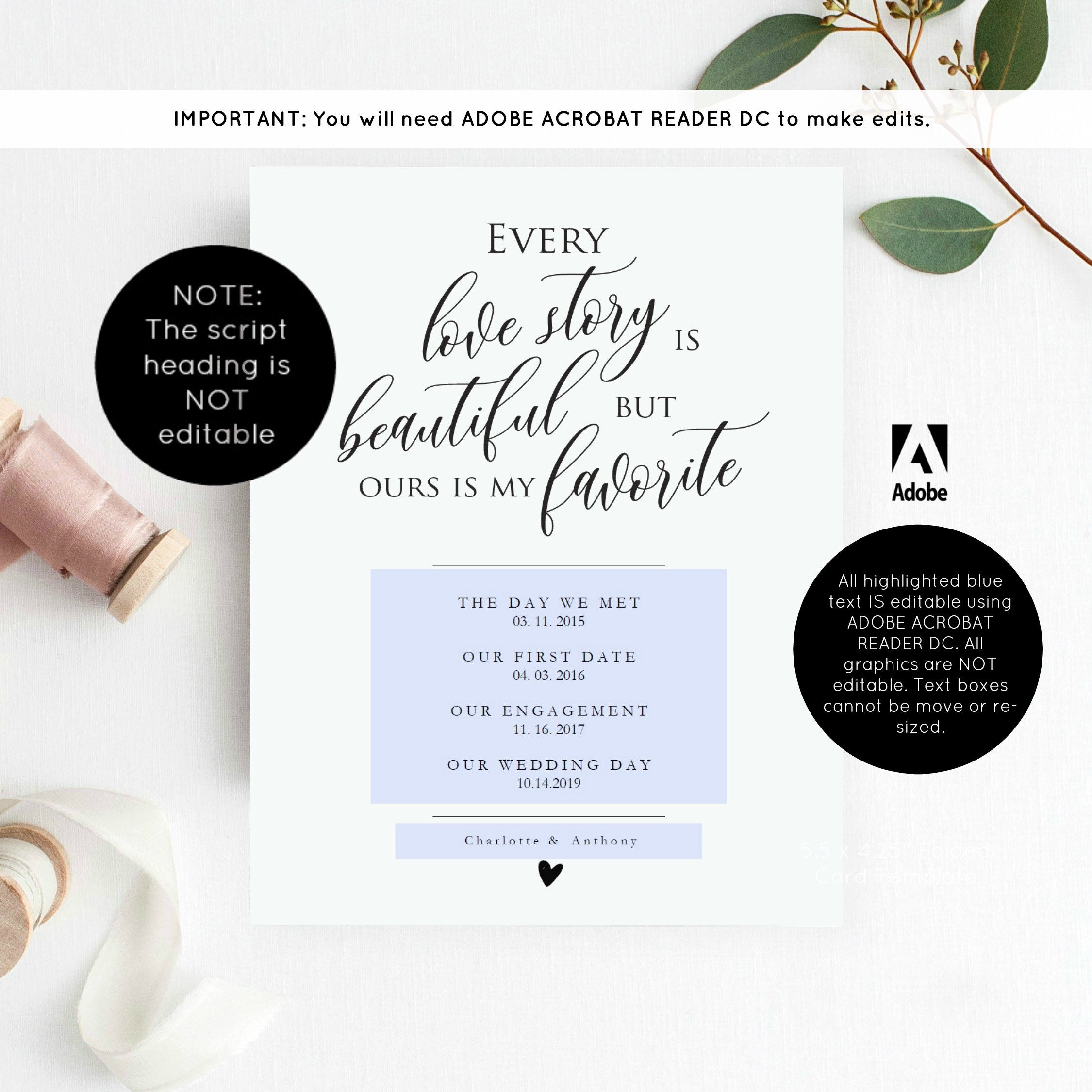 Love Story Sign Wedding Love Story Printable Wedding Love | Etsy