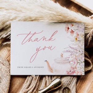 Tea Thank You Card, Wildflower Tea Folded Thank You, Bridal Shower Tea Thank You Card, Edit with TEMPLETT, WLP-PTE 6952