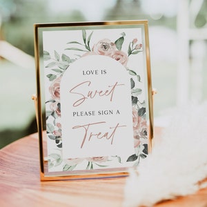 Rose Babies are Sweet Please take a Treat Sign, Love is Sweet Table Sign, Floral Dessert Table Sign, Shower Sign, TEMPLETT, WLP-ROS 5870