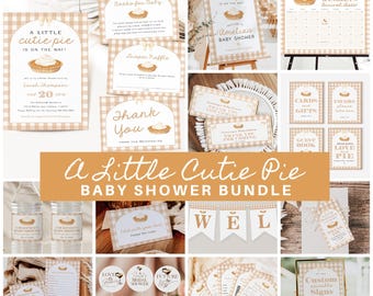A Little Cutie Pie Baby Shower Invitation Bundle, Cutie Pie Baby Shower Invitation, Baby Shower Decorations Set, TEMPLETT, WLP-PIE 8553